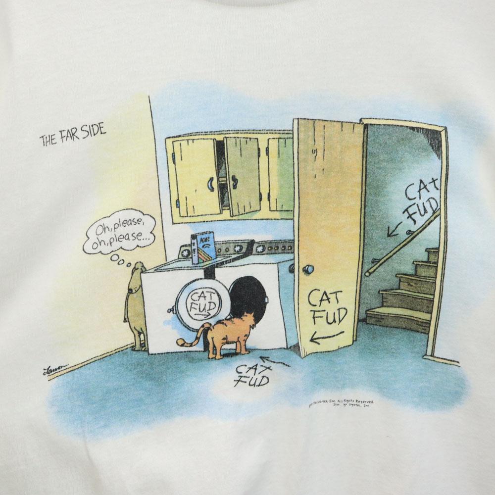 THE FAR SIDE 80s Made in USA Print Short sleeve Single stitch T-shirt Men's Used
