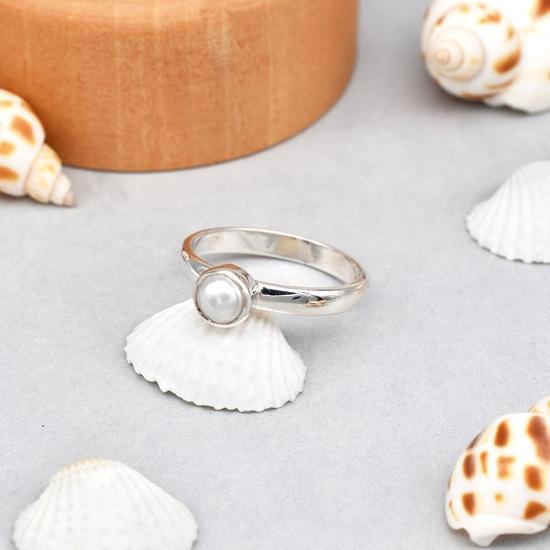 925 Sterling Silver Natural Fresh Water Pearl Gemstone Ring  Size 7 US Gift Ring  Wedding,Anniversary,Engagement,Birthday,Gift