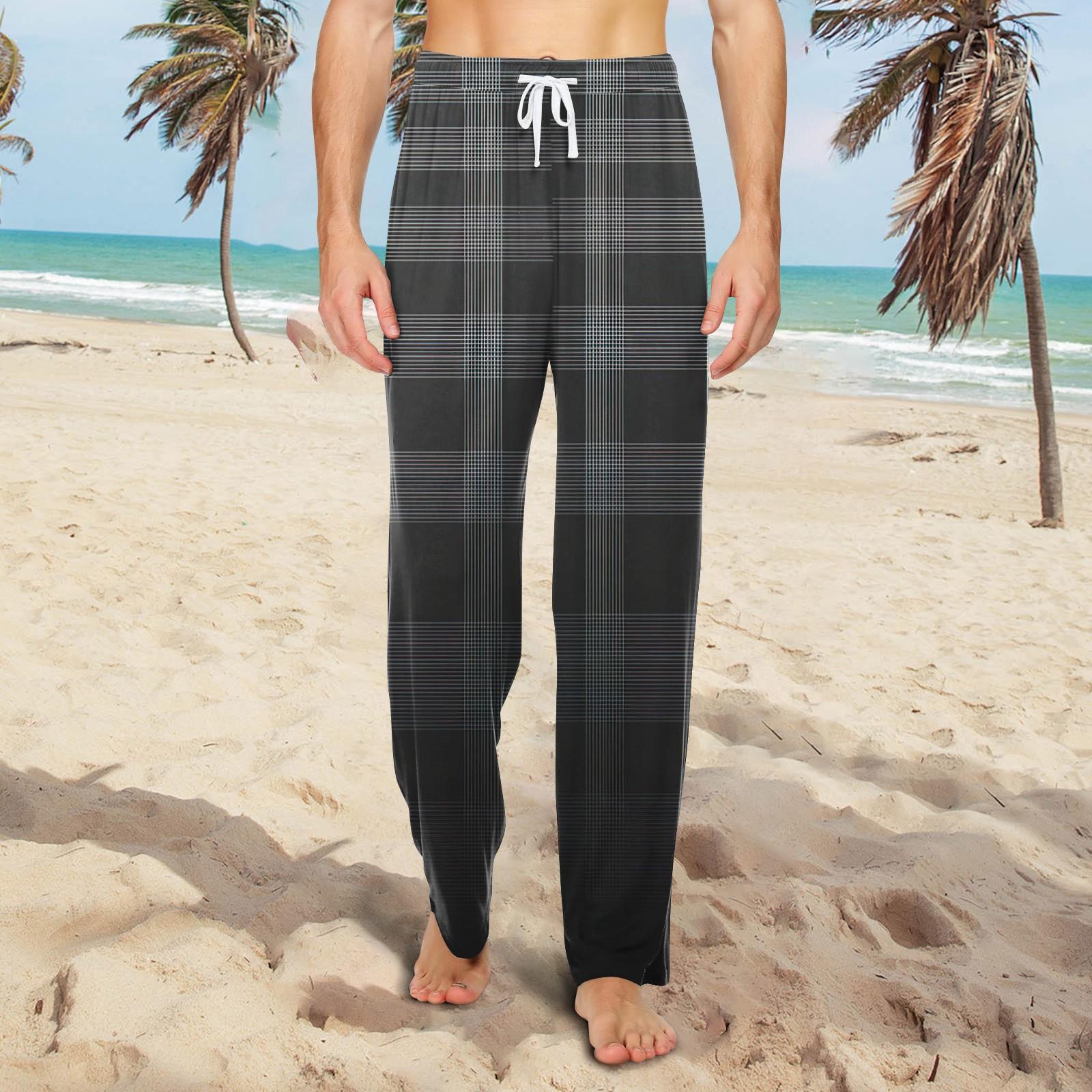 

Мужские трикотажные повседневные брюки с модным принтом и завязками, пижамные брюки XXL