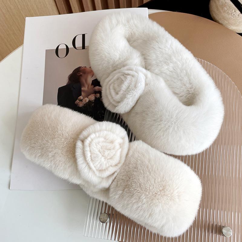 Winter Real Rex Rabbit Fur Scarf Fashion Magnetic Buckle Fur Neck Warmer Thickened Natural Fur Scarf Luxury Camellia Fur Scarf