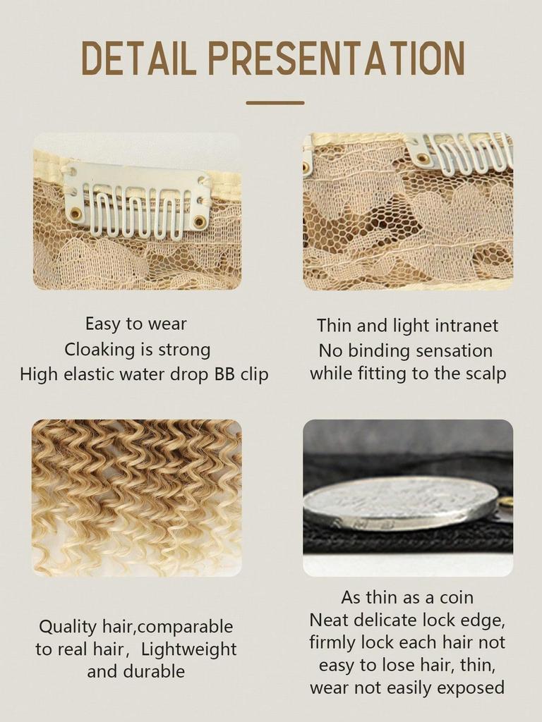 Synthetic 5 Clip In Hair Extensions Curly Hairstyle Hairpiece Natural  Hair For Women