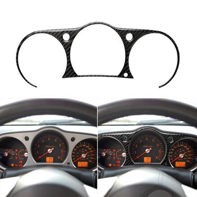 Black Carbon Fiber Speedometer Sticker Cover Trim Car Interior Decor for Nissan 350Z 2003-2009