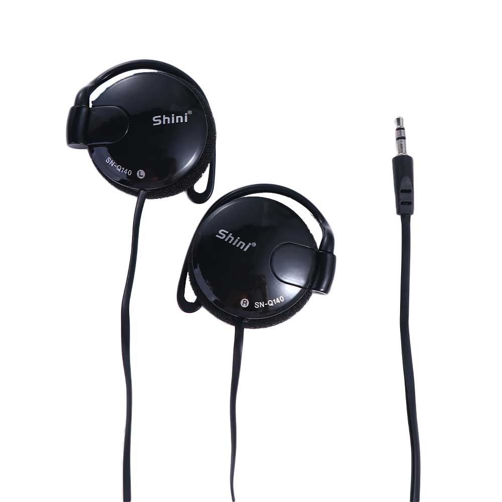 

3.5mm Bass Headphones Ear Hook Headset Sports Earphone Wired Earpiece For Mp3 Computer Mobile Telephone чорний