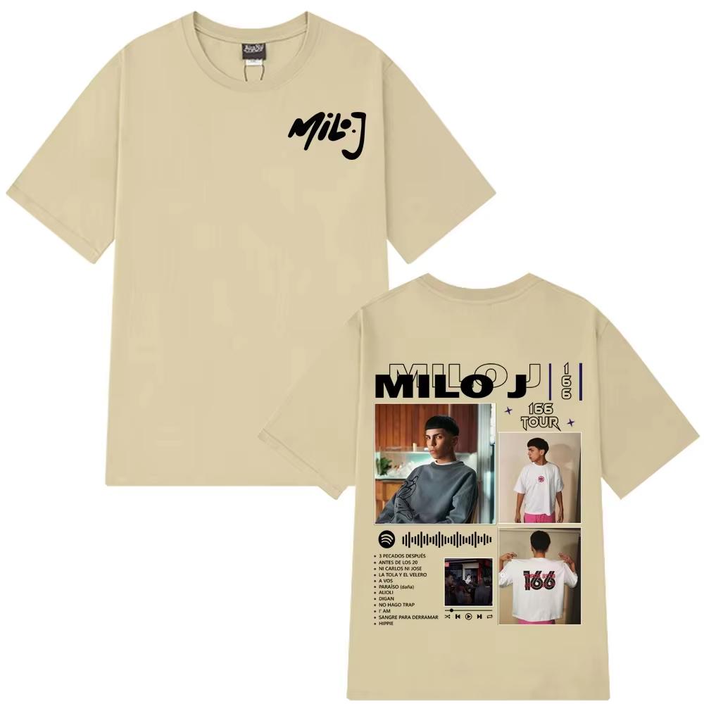 Rapper Milo J 166 Album Tour Merch Tshirts Mens Women Harajuku Hip Hop Pop Music Tshirts Summer Pure Cotton Short Sleeves Top