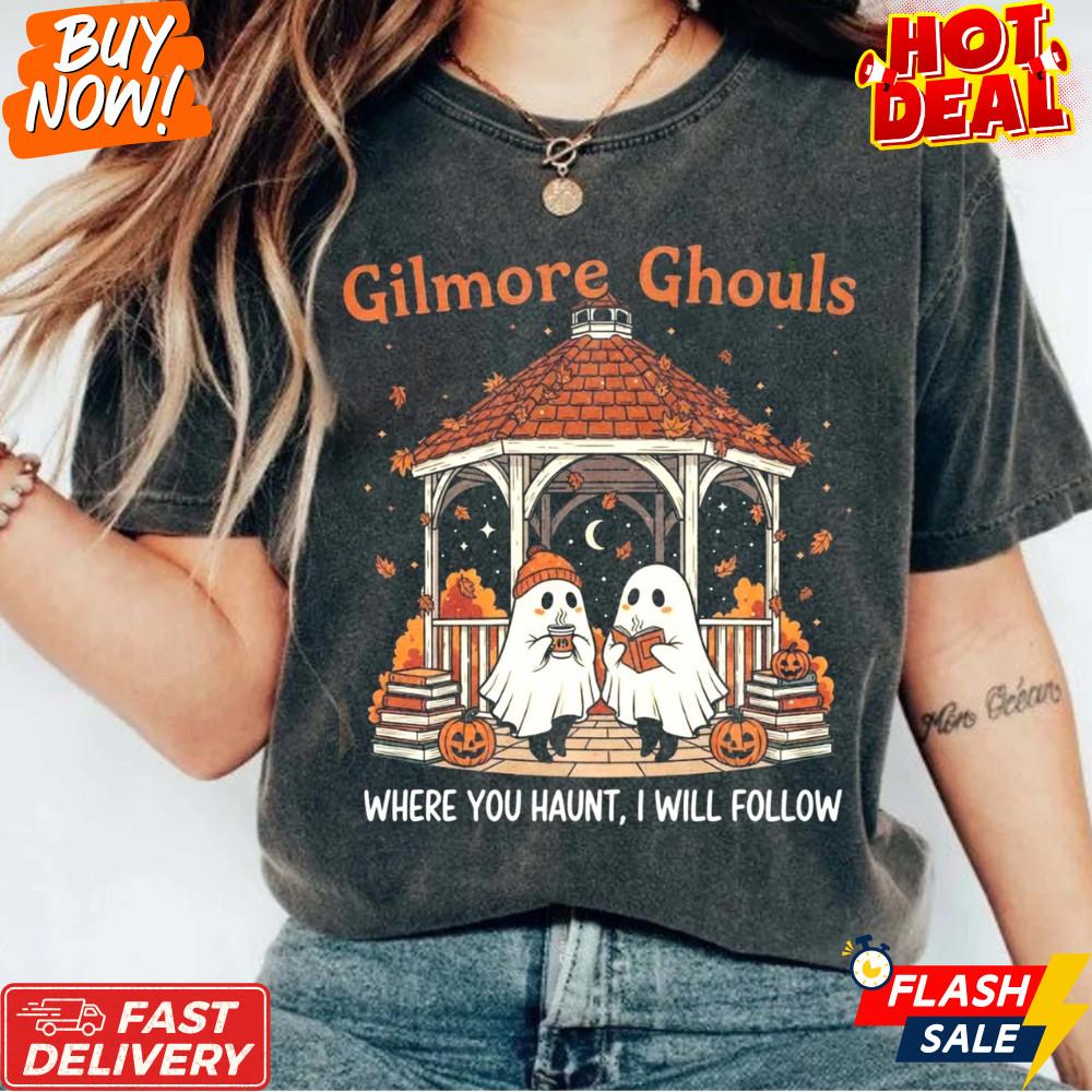 Gilmore Ghouls Inspired Halloween Shirt Boo Ghost Spooky Season Graphic Tee Unisex T-Shirt XL