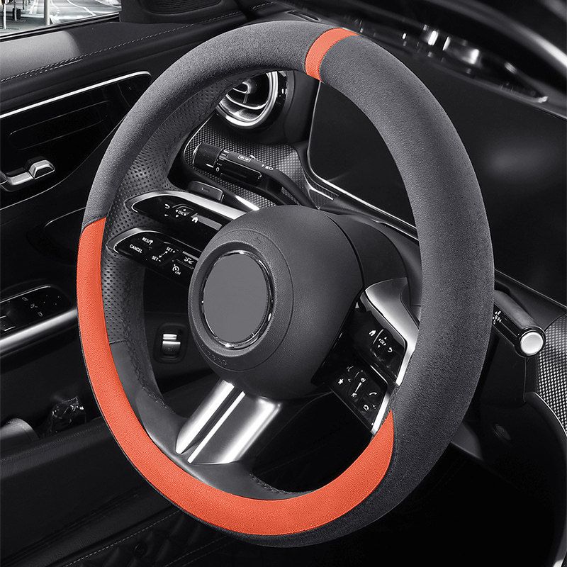 Wheel Cover for Autumn and Winter, Sporty Texture, Suede, Personalized Electric Vehicle Handle Cover, Light Luxury, Exclusive Handle Cover for Men