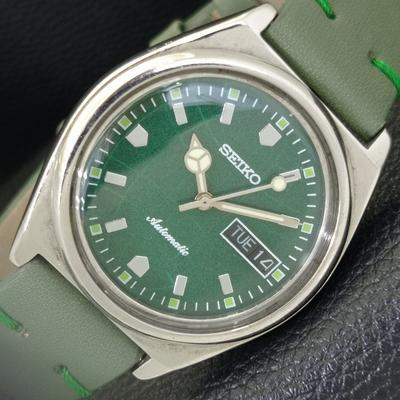 AUTOMATIC 7S36A VINTAGE SEIKO JAPAN MENS GREEN COLOR DIAL WATCH A701546-5