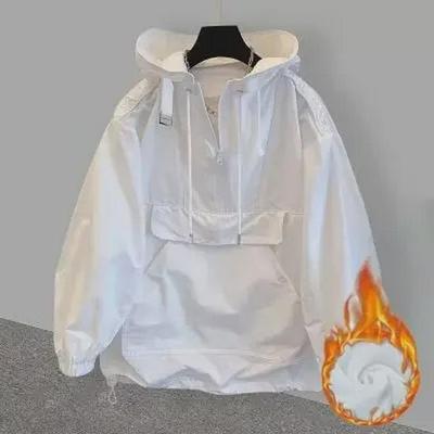 Men's Hooded Windbreaker: Sun Protection, Thin Style, Trendy Loose Fit, Niche Splicing Design.