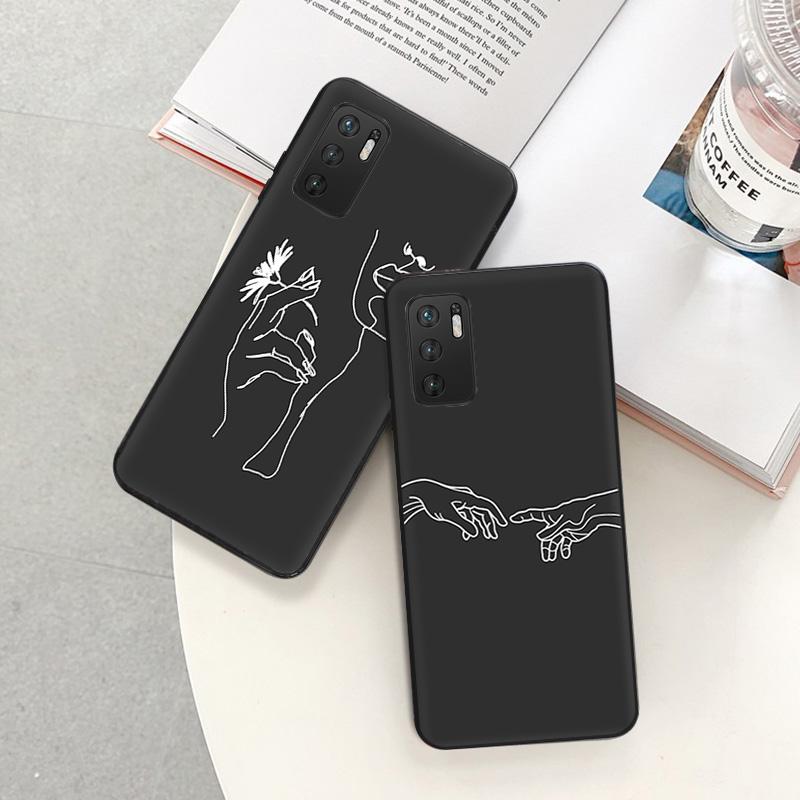 Phone Case For Xiaomi Redmi Note 11 9 10 Pro Max 5G 8T 9T 9s 7 8A 9C 7a 9A 8 Abstract Line Drawing Kiss Body Face Art Soft Cover
