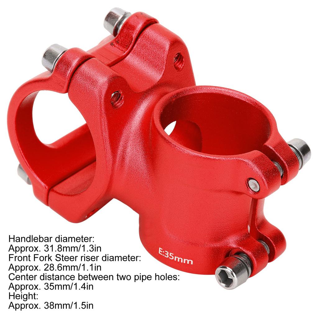 LUNJE 31.8x35mm Bike Handlebar Short Stem Riser Aluminum Alloy   Hollow Stem
