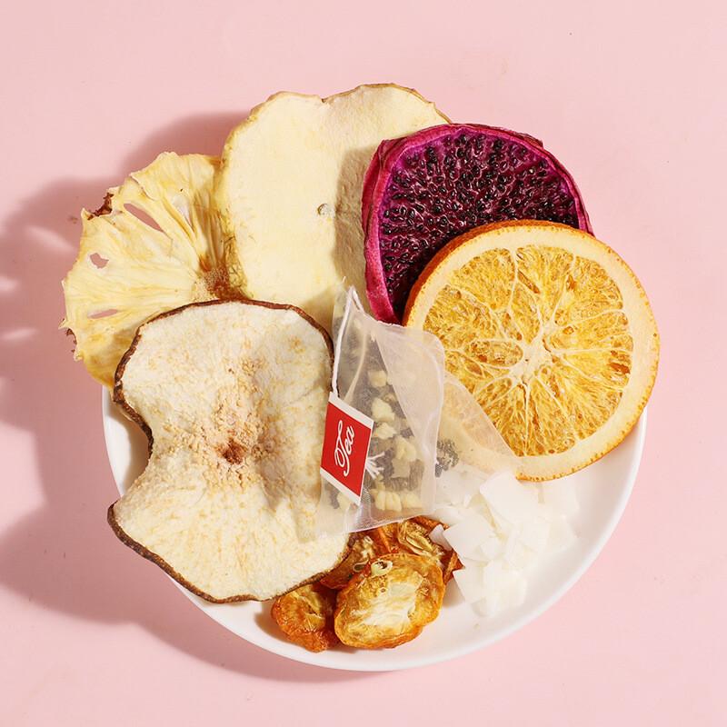 Peach Oolong Tea with Dried Fruit Slices Cold Brew Iced Tea Bags