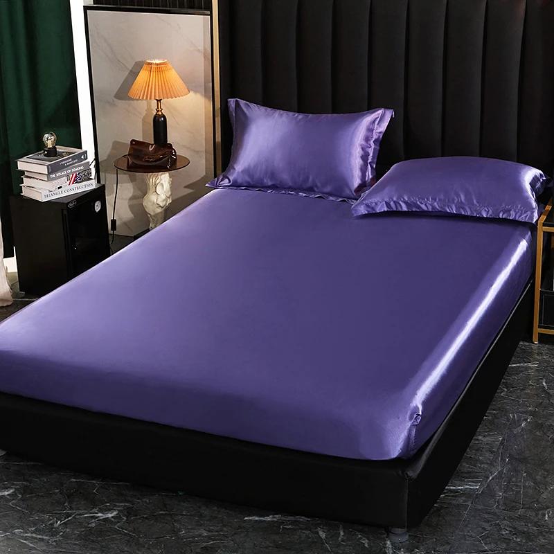 

Premium Mulberry Silk Fitted Bed Sheet Collection Queen High-end Stain Gentle Silk Bedsheet Collection featuring Elastic Band King Szie Mattress Cover 120x200cm only sheet
