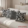 2D Geometric Pattern Black & White Throw Pillow Covers Pattern Cushion Cover Suitable For Sofa Bedroom Car Pillow Cover