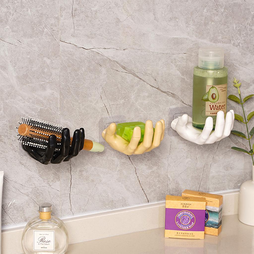 Multifunction Wall Mounted Storage Rack Adhesive DIY Soap Sponge Holder Kitchen Bathroom Shelves No-drill Hole for Key