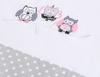 Children's Bedding Set 120x90cm with a 3-piece Bumper, Gray Owls, with Gray and Pink Embroidery