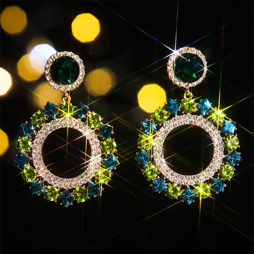 Stylish Shiny Glass Rhinestone Earrings