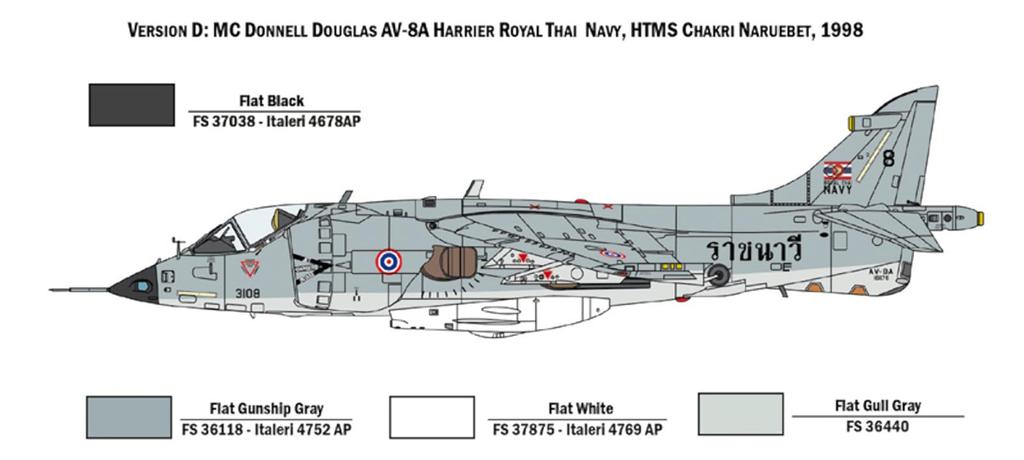 Platz Italeri 1/72 Scale American Fighter AV-8A Harrier Plastic Model Kit IT1410 (Airplane)