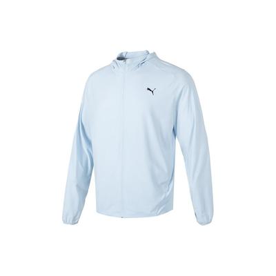 Giacca con cappuccio da uomo per corsa, fitness e allenamento, tinta unita, azzurro chiaro 682912-69