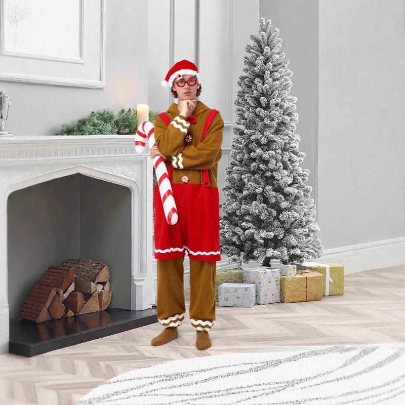 Halloween Costume Pajamas onesie Adult Gingerbread Cosplay Christmas Dress Up Cosplay