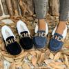 Women Winter Casual Shoes New Moccasins Soft Flat Non-slip Loafers Fashion Comfort Warm Plush Bow Slip on Female Cotton Shoes