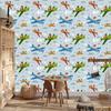 Children In Colorful Airplanes Wallpaper for Living Room and Bedroom 50x1000