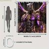 1pc Black Panther Shower Curtain - Polyester with Vibrant Purple & Golden Armor Design, Includes Hooks for Easy Installation,