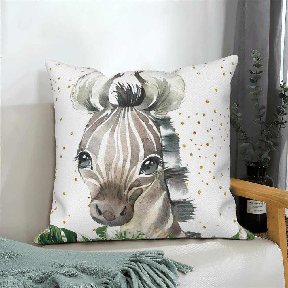 Cute Animal Sofa Decoration Cushion Cover Polyester Hold Pillowcase Living Room  Chair Car Home   30x50