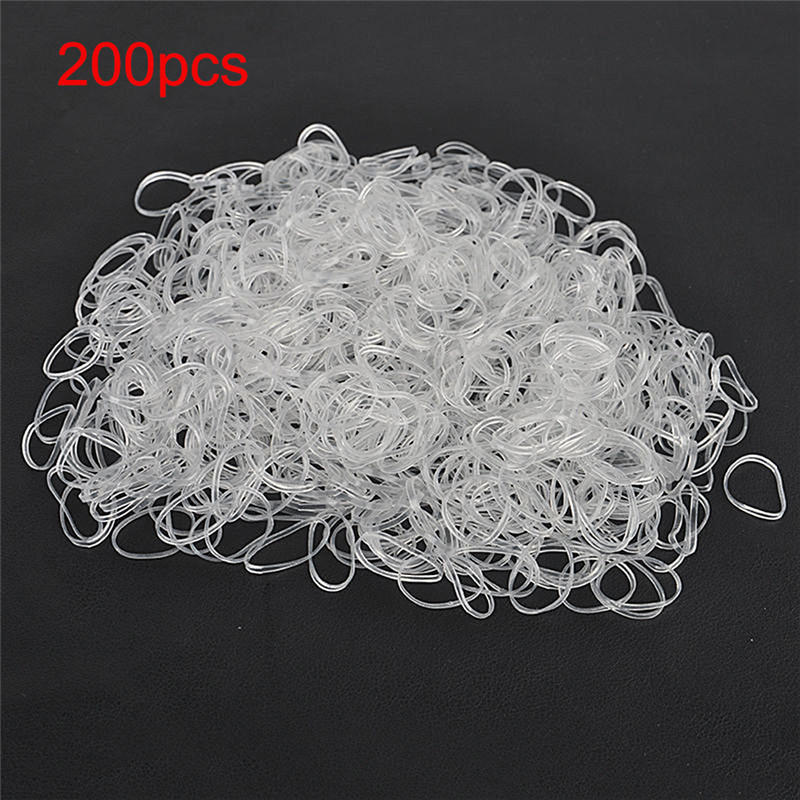 200 ks/500 ks průhledný držák na culík, elastická gumička, vlasové gumičky, lana, kroužky
