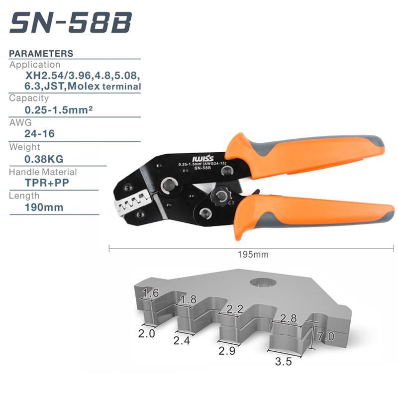 SN-28B SN-48B SN-58B Crimping Pliers set for JST ZH1.5 2.0PH 2.5XH EH SM Servo Connectors crimper tool kit