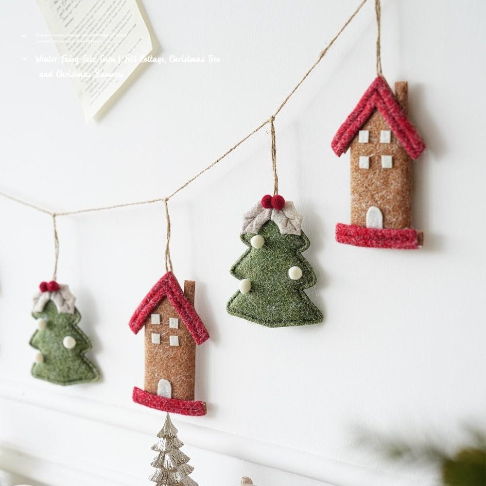 House Shape Tree Hanger Tree Motif Hanging Decor New Xmas Ornament Window Layout