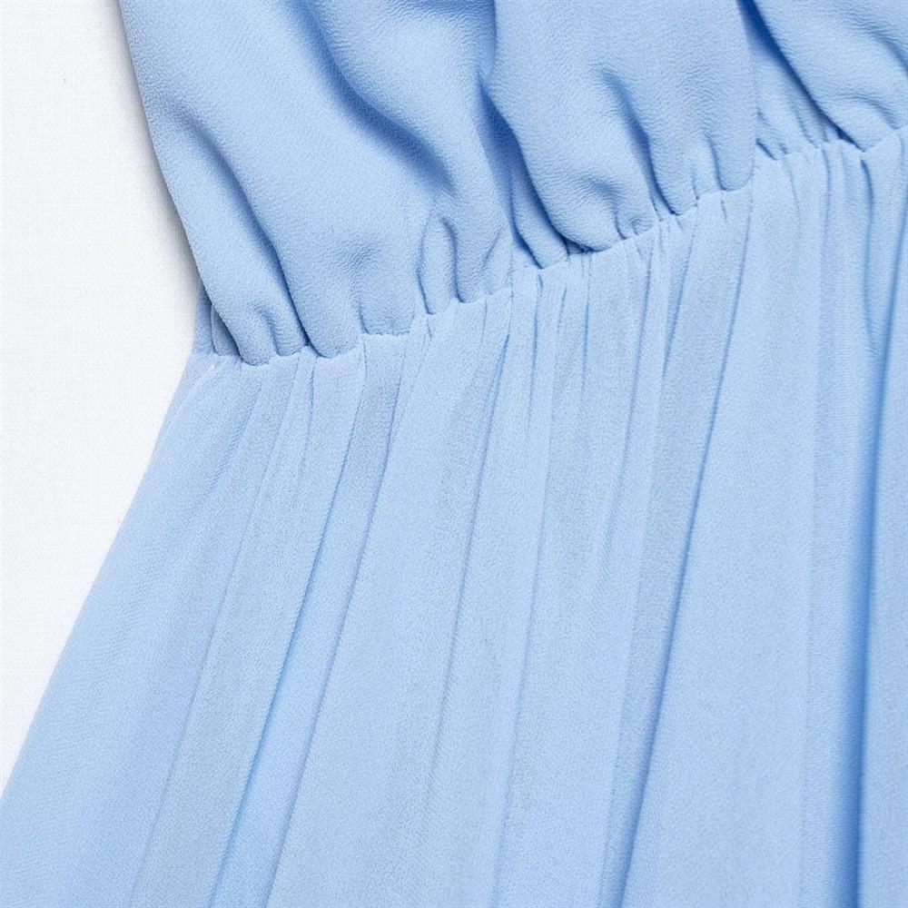 2025 Spring/Summer Women's Sweet Backless V-Neck Spaghetti Strap Swing Dress