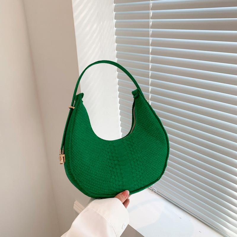 Chic Minimalist Crescent Bag For Women In Black Pink Orange Green And Brown Colors
