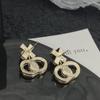 2023 Light Luxury Metal Double O Earrings: European & American Small Fragrance Style