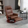 Recliner, Reclines 145 Degrees, Adjustable Footrest, Faux Leather, 360 Degrees Rotatable, Up To 120 Kg, Brown