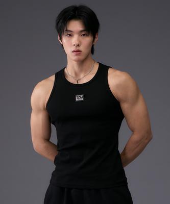 Mihag Metal Plate Muscle Tank Top (Black)