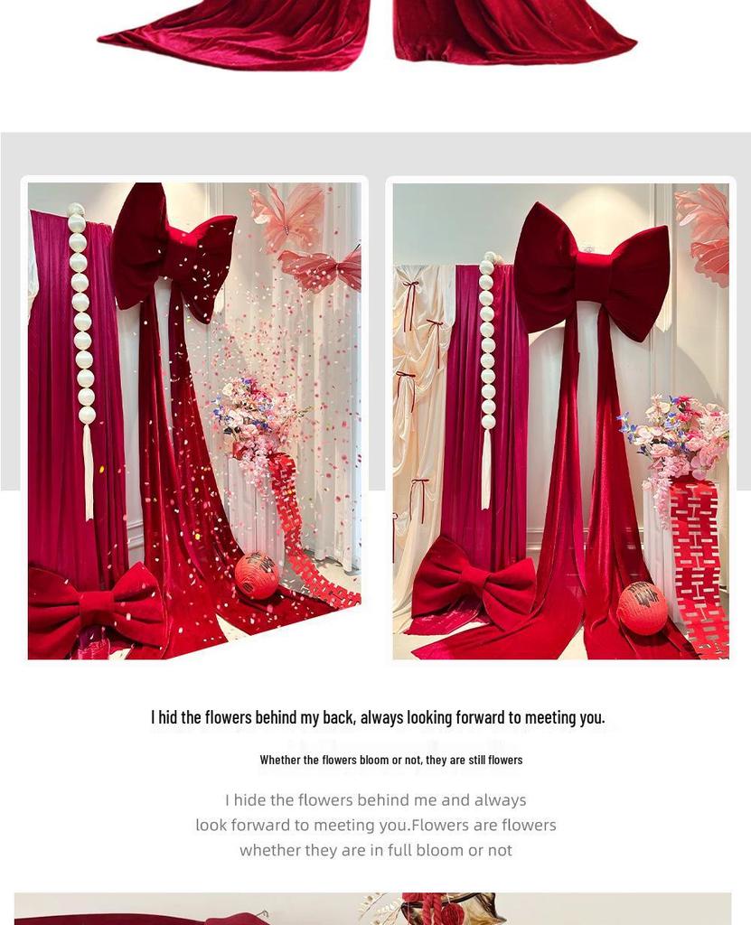 Extra Large Wedding Room Decoration Set: Bows & Streamers for Groom & Bride's Bedroom & Living Room Background