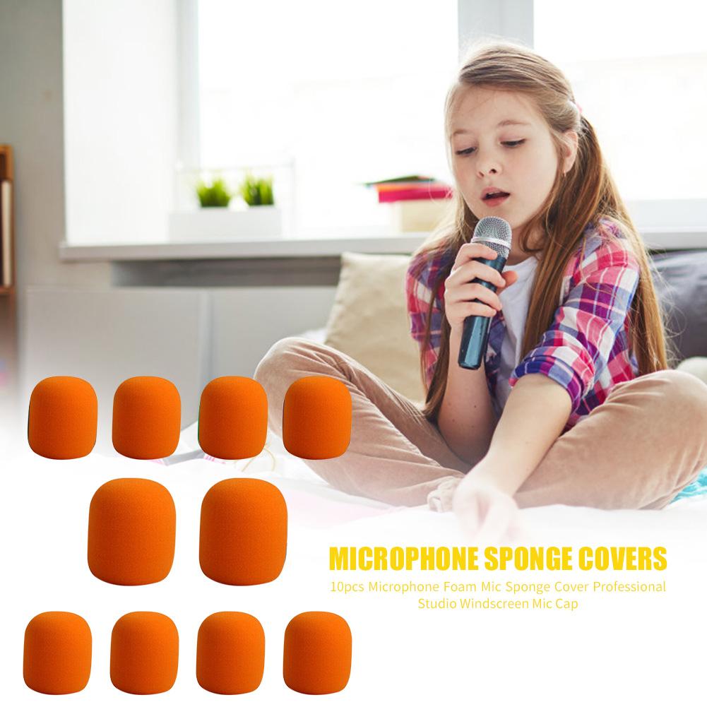 

10 шт. Губчатая крышка для ветрозащитного экрана микрофона, защитные колпачки из пенопласта (оранжевый)
