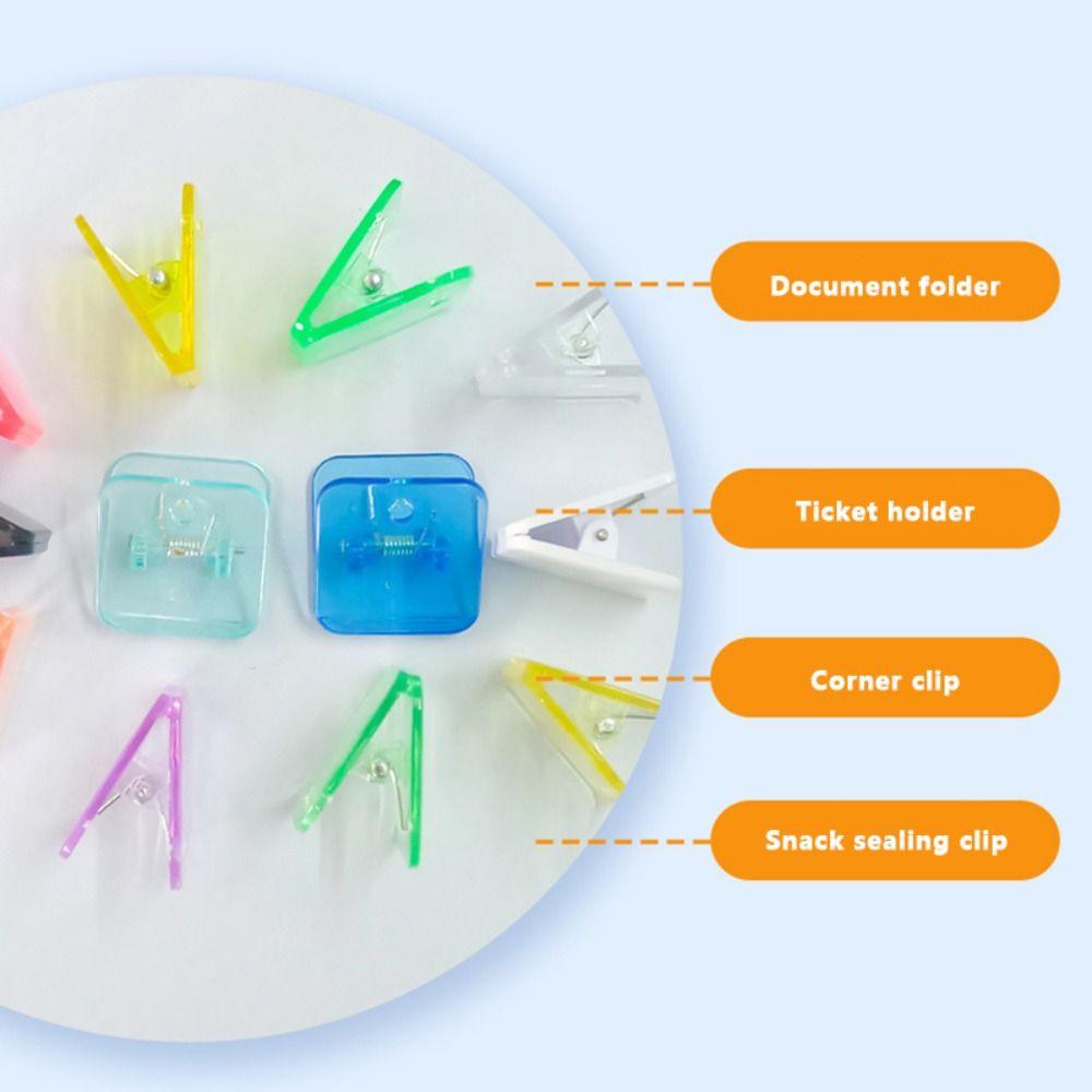 10pcs Square Letter Paper Clip Acrylic Document Folder Reusable Ticket Holder Students