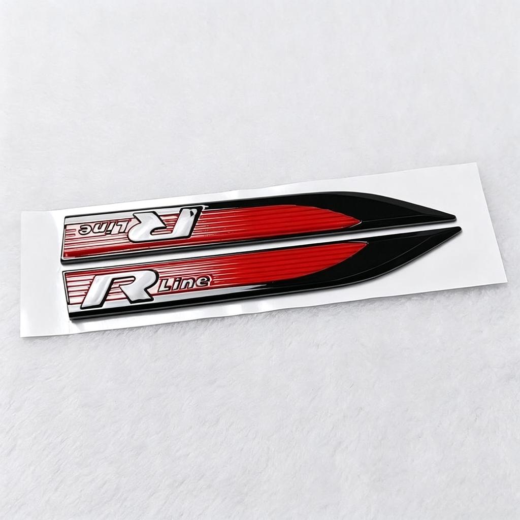 1Pair V W R/R Line Logo Car Side Fender Emblem Badge Sticker Car Styling Accessories