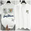 Camiseta masculina de algodão de alta qualidade, oversized, com estampas, marca de luxo da moda, verão, feminina, com estampa dourada, gola redonda, manga curta