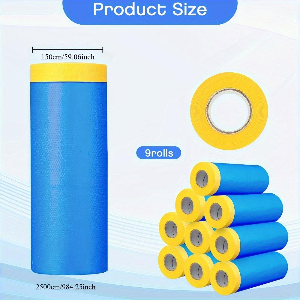 1PC Pre-Adhesive Masking Film Painter's Plastic Film with Tape  Sheeting Automotive Paint Masking Film Assorted Automotive Paint Masking Tape Rolls