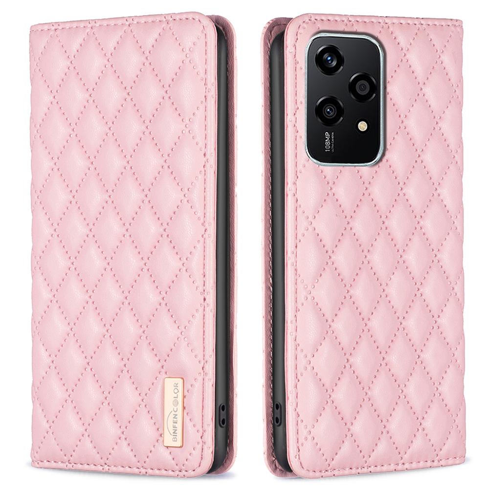 

BINFEN COLOR BF Style-16 For Honor 200 Lite PU Leather Phone Stand Case Magnetic Wholesale Phone Cover Pink