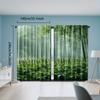 2pcs Ink Bamboo Forest Print Curtains - Rod Pocket Design   Light Filtering & Privacy Enhancing   Durable Polyester Microfiber for