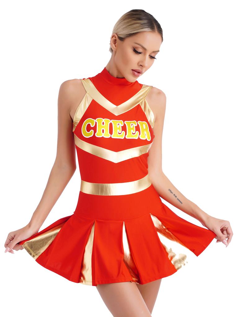 Women Stage Costume Musical Rave Party Show Cheering Team Uniform Fancy Dress Cheerleading Dancewear Cosplay Masquerade Carnival
