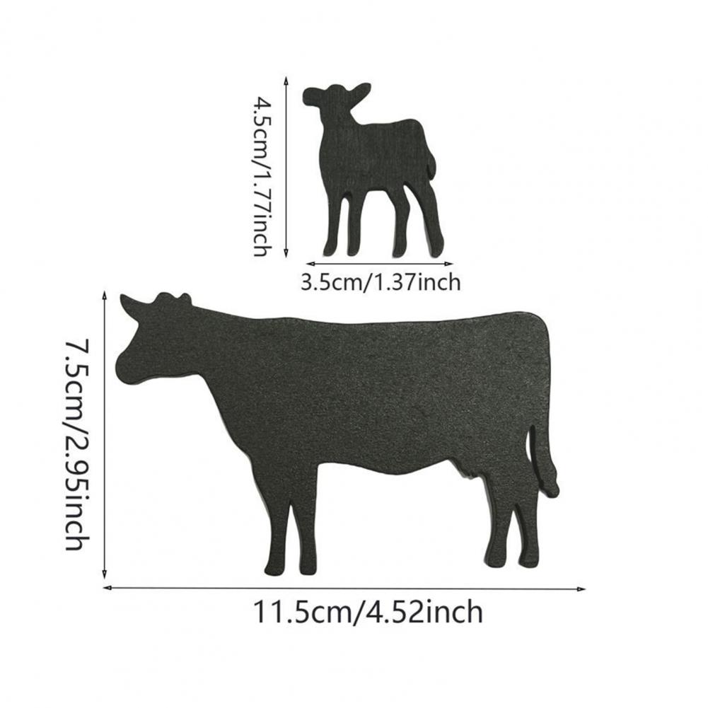 Decorazione in legno a forma di mucca, stile rustico da fattoria, insegna per casa, soggiorno, scrivania, tavolo, ornamento a forma di animale da fattoria, regalo di compleanno e Natale