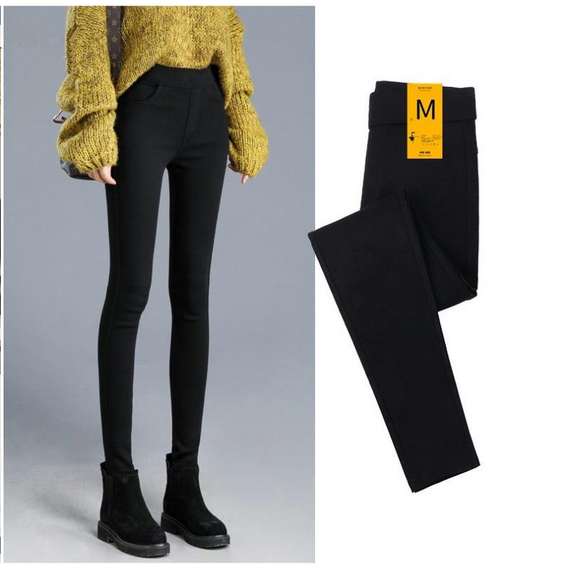 Women's High Waist Black Slimming Leggings, Plus Size Pencil Skinny Pants for Spring and Autumn