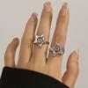 1/2Pcs Three Dimensional Star Opening Ring For Women Girls Hip Hop Hollow Pentagrams Finger Ring Party Jewelry Accessories Gifts