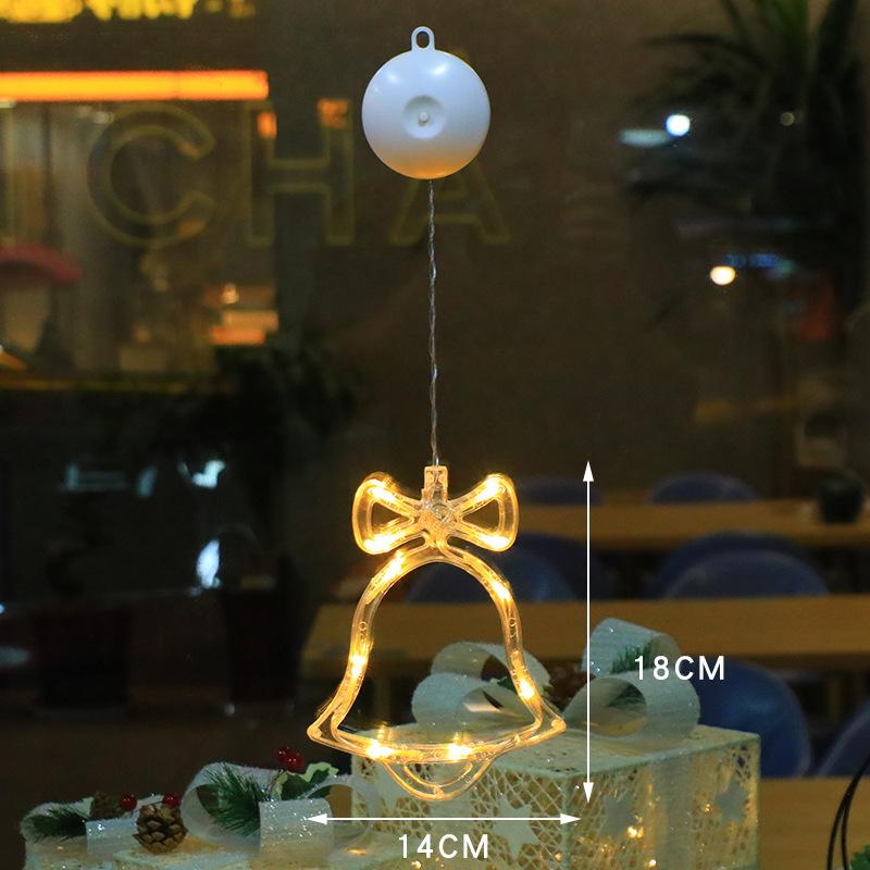 LED Christmas Suction Cup String Lights: Creative Curtain, Tree, Reindeer, and Bell Decorations