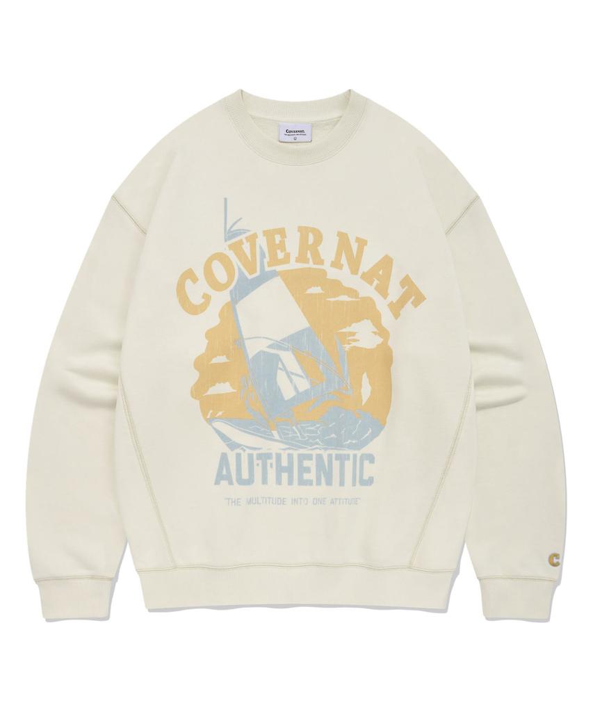 COVERNAT Sailing Boat Sweatshirt Ivory