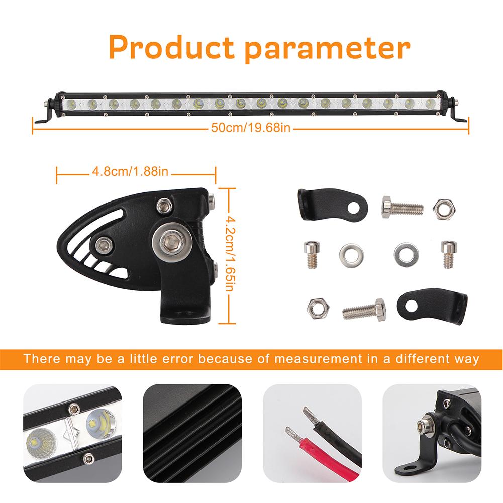 20inch 54w LED Work Light Bar Single Row Driving Lamp (Spotlight + Floodlight)